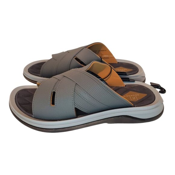 NWT  GEORGE Men's Cross Band Flexible Midsole Arch Support Slide Gray Sandal - Picture 7 of 10